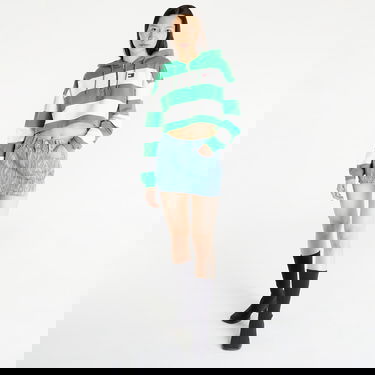 Mikina Tommy Hilfiger Crop Stripe 1/4 Zip Hoodie Zelené | DW0DW15432 LY3, 0