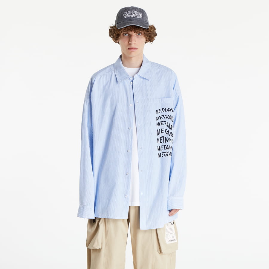 Košeľa PREACH Striped Cotton Shirt Modrá | SW10345, 0