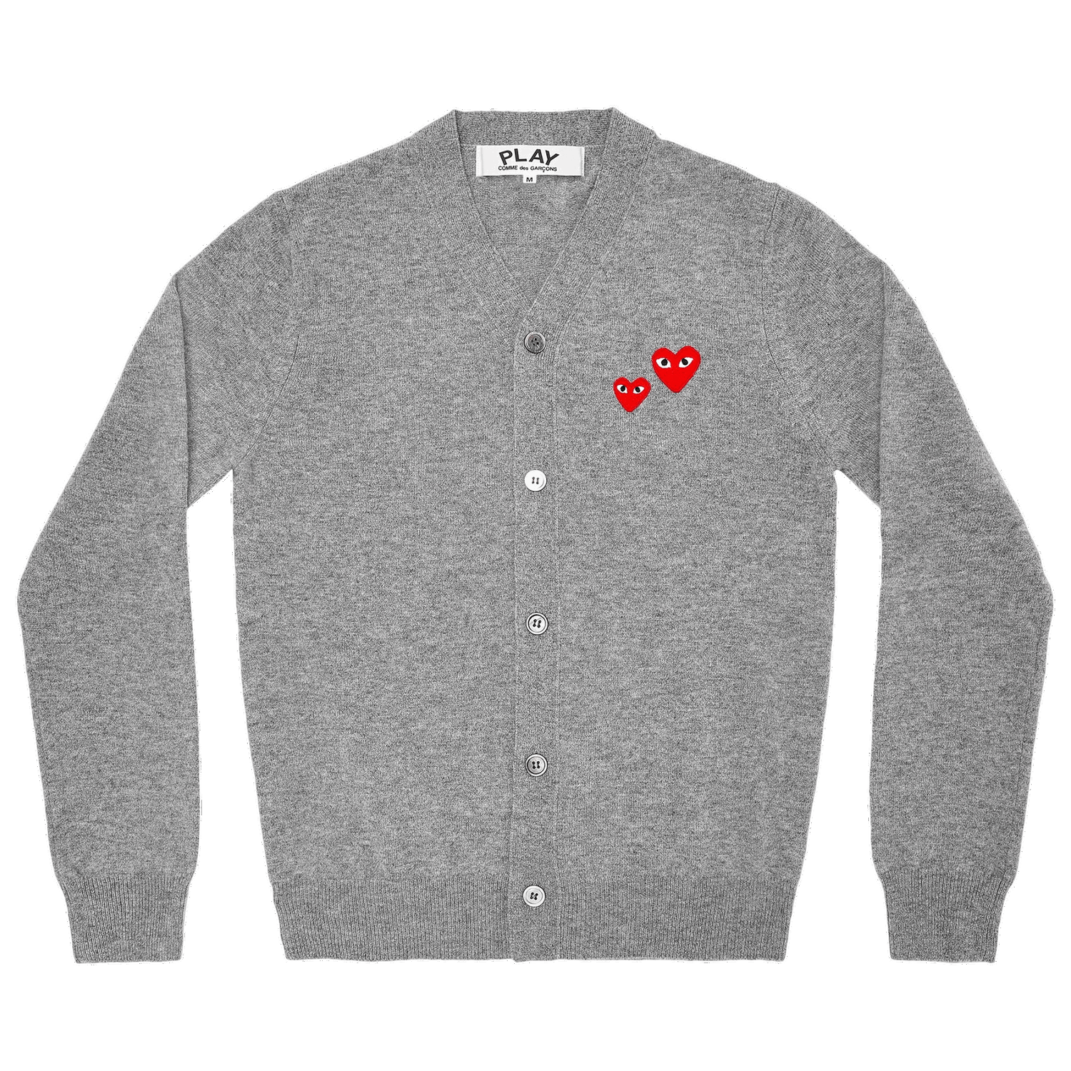 Sveter Comme des Garçons PLAY Duo Heart Cardigan Šedá | AZ N072 051 1, 0