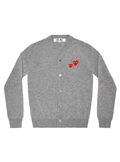 Sveter Comme des Garçons PLAY Duo Heart Cardigan Šedá | AZ N072 051 1