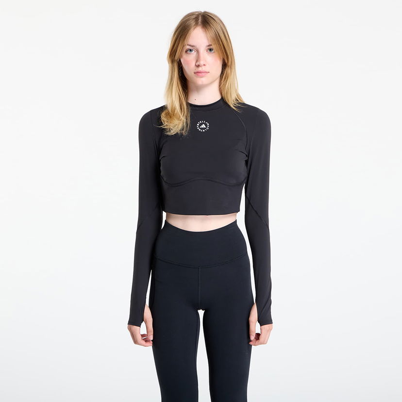 Crop Top adidas Performance Stella McCartney Training Longsleeve Crop Black Čierna | JW4566
