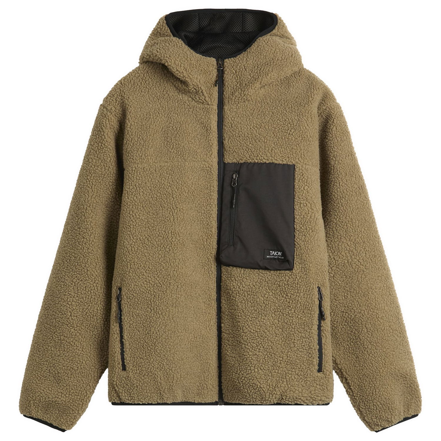 Bunda TAION Mountain Boa Hooded Fleece Jacket Béžová | TAION-106NDMBMT-BEBK, 0