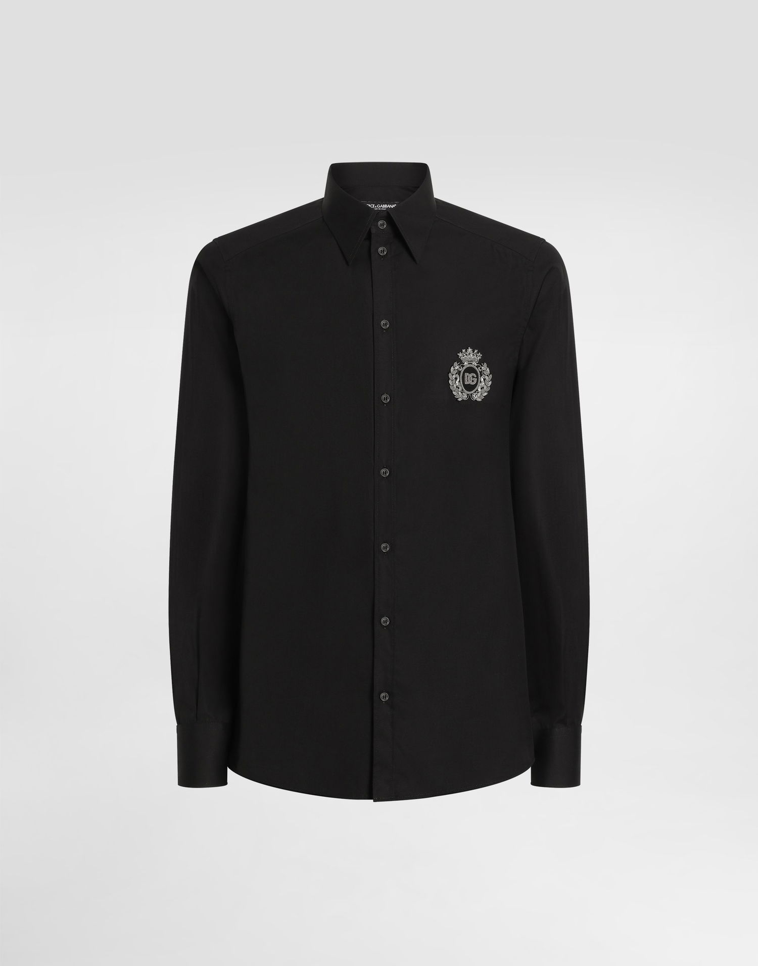Košeľa Dolce & Gabbana Cotton Shirt With Patch Čierna | G5ML1ZGI757N0000, 0
