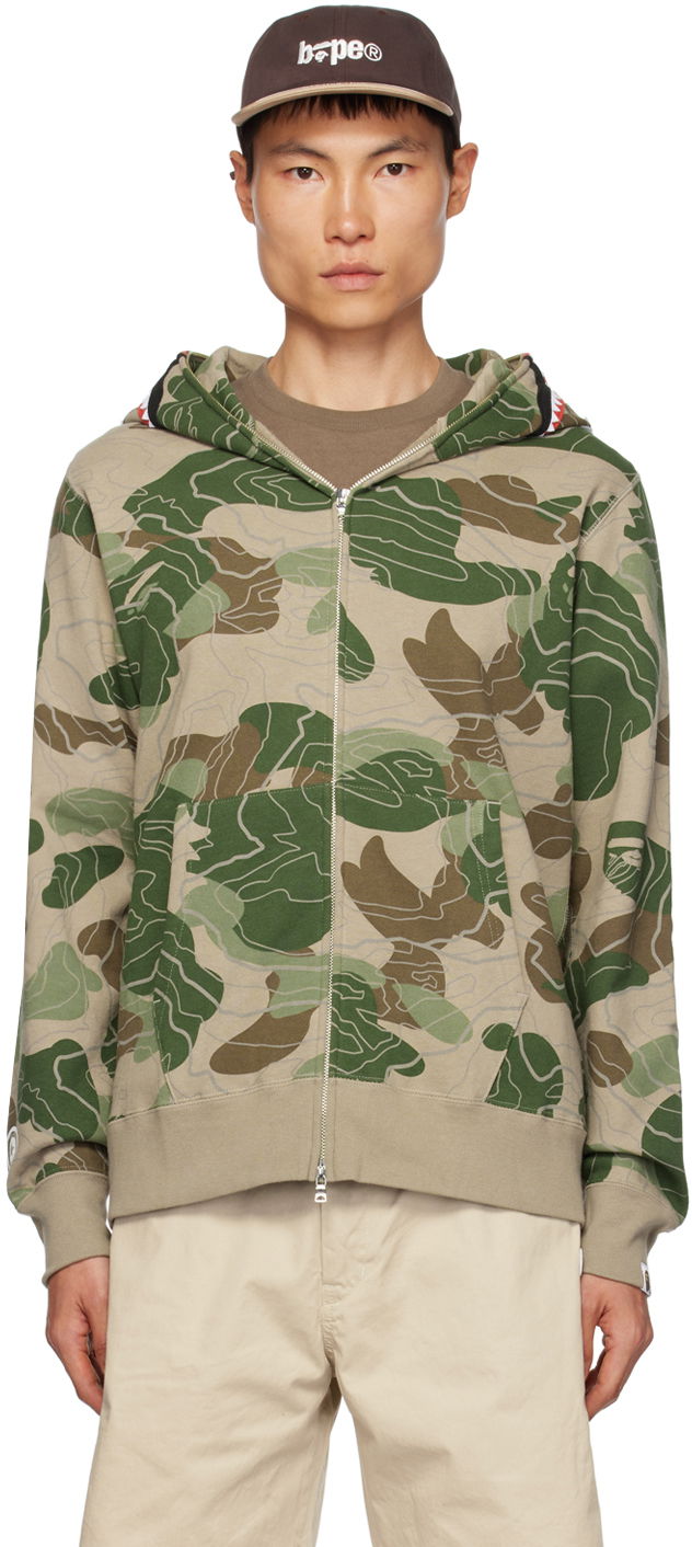 Mikina BAPE 'WGM' Layered Line Camo Shark Hoodie Rôznofarebný | 001ZPJ801005M, 0