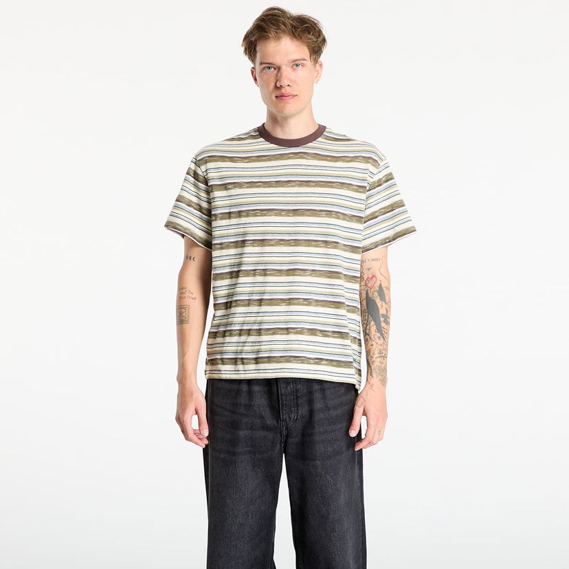 Tričko Brain Dead Toni Stripe T-Shirt Olive/ Multi Zelené | BDS25T00004778GR26