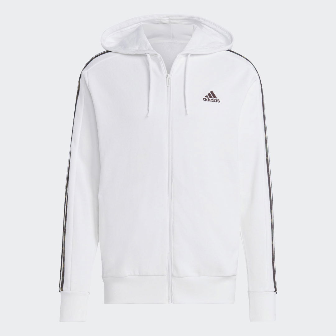 Essentials French Terry 3-Stripes Full-Zip Hoodie