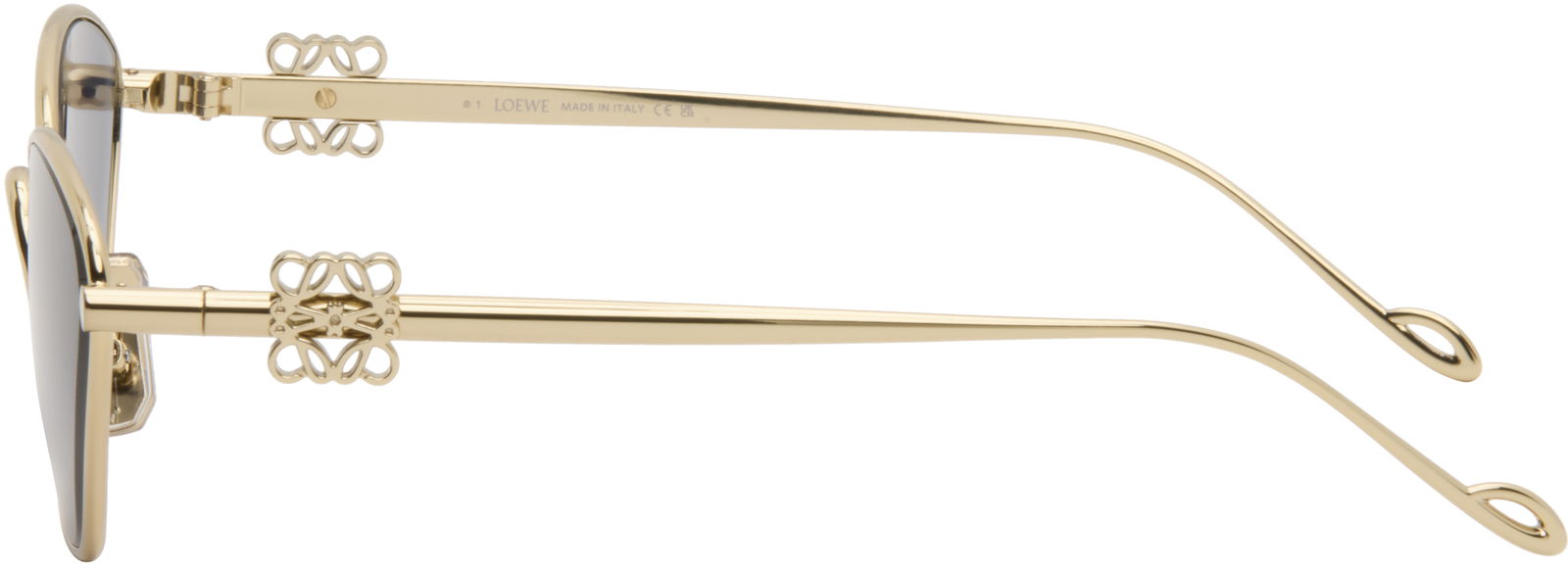 Gold Anagram Hexagonal Sunglasses