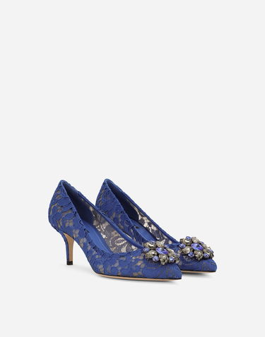Tenisky a topánky Dolce & Gabbana Lace Rainbow Pumps with Brooch Detailing Modrá | CD0066AL19880650, 2