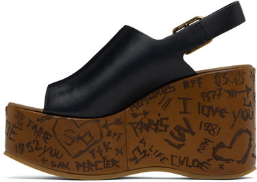Starostlivosť o obuv CHLOÉ Chloé Maxime Wedge Sandals Čierna | CHC25U10GLU, 2