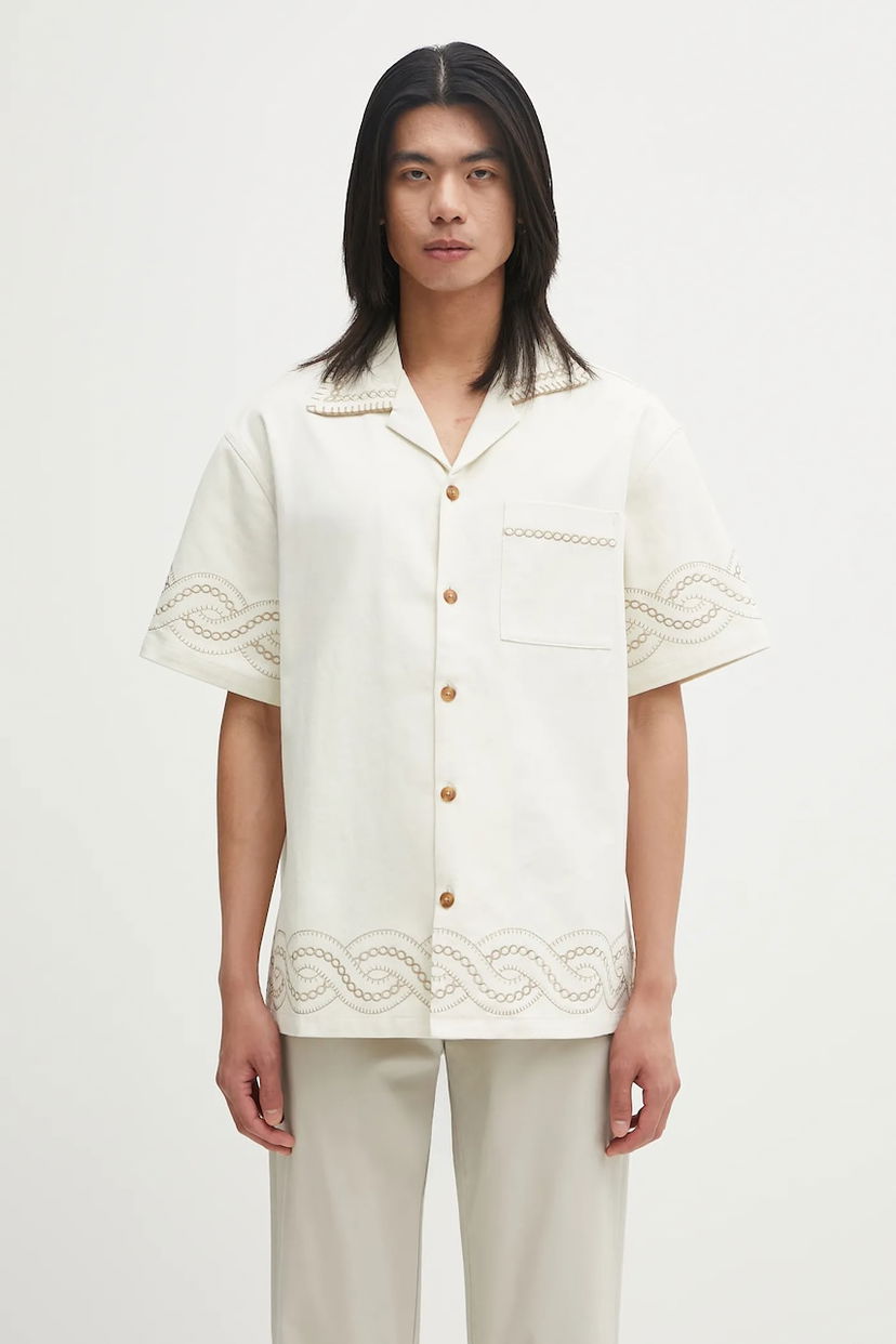 Košeľa Drôle de Monsieur Drôle de Monsieur La Chemise BrodEe Tresses Embroidered Shirt Biela | H.SH227.CO215
