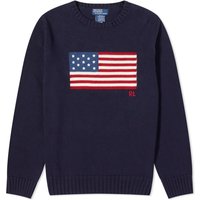 Sveter Polo by Ralph Lauren Flag Intarsia Crewneck Navy | 710718281006, 1