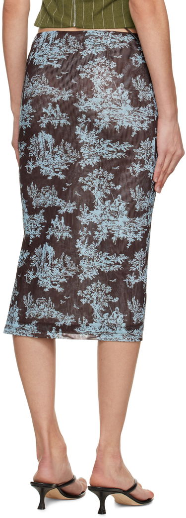 Sukňa Miaou Miaou Moni Toile Print Midi Skirt Hnedá | 4005PM2CHT, 2
