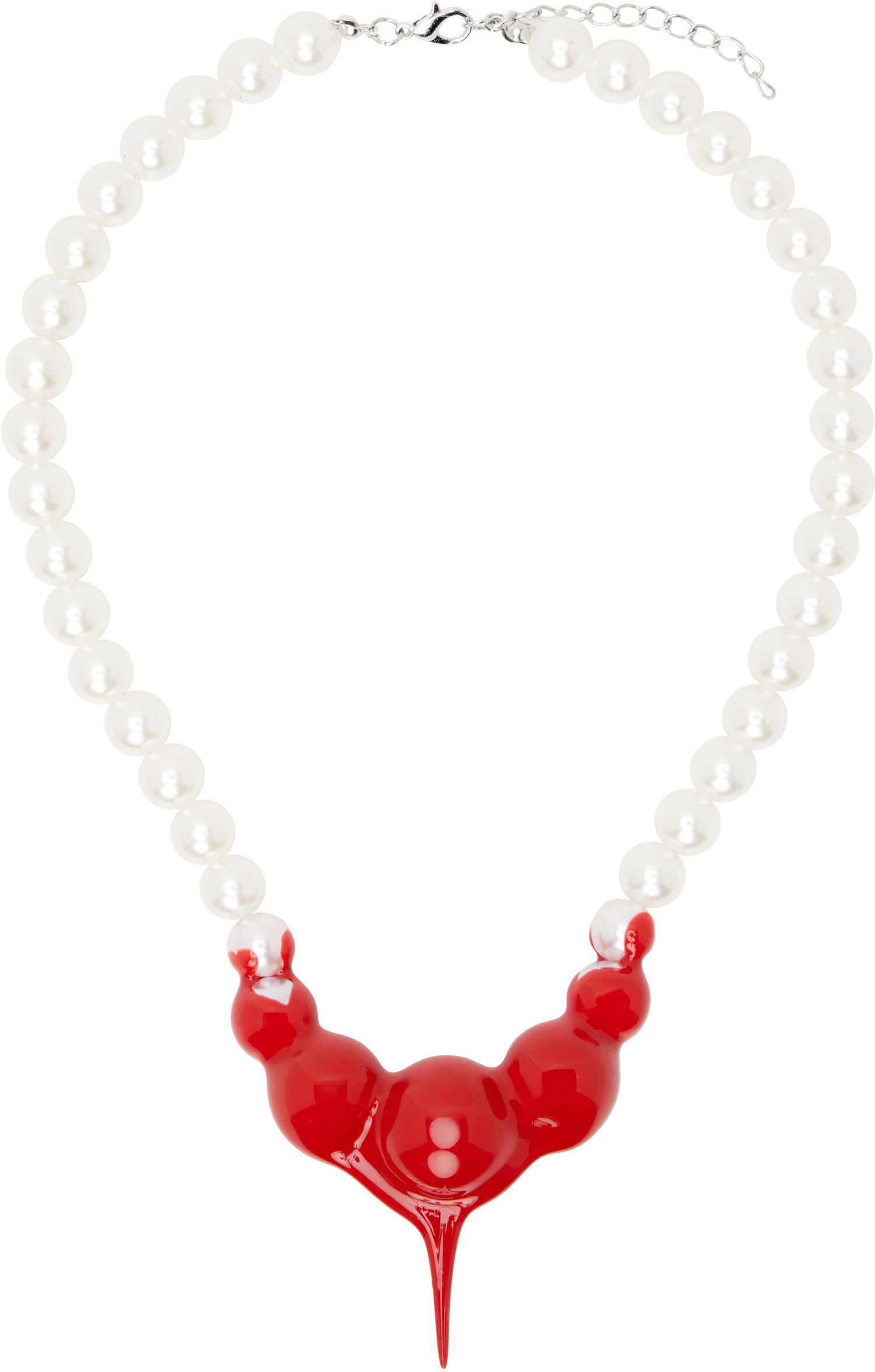 Náhrdelník Ottolinger Ottolinger Pearl Necklace with Red Pendant Červená | 125-902925-01, 0