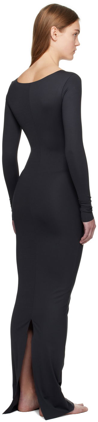 Šaty SKIMS SKIMS Body Long Sleeve Maxi Slip Dress Čierna | SL-MAX-4114, 2