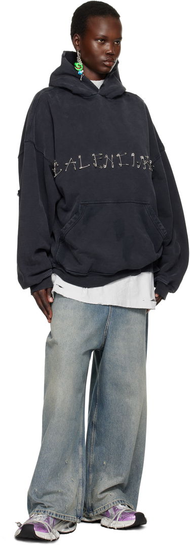 Mikina Balenciaga Safety Pin Logo Black Hoodie Čierna | 803265 TRVK3, 3
