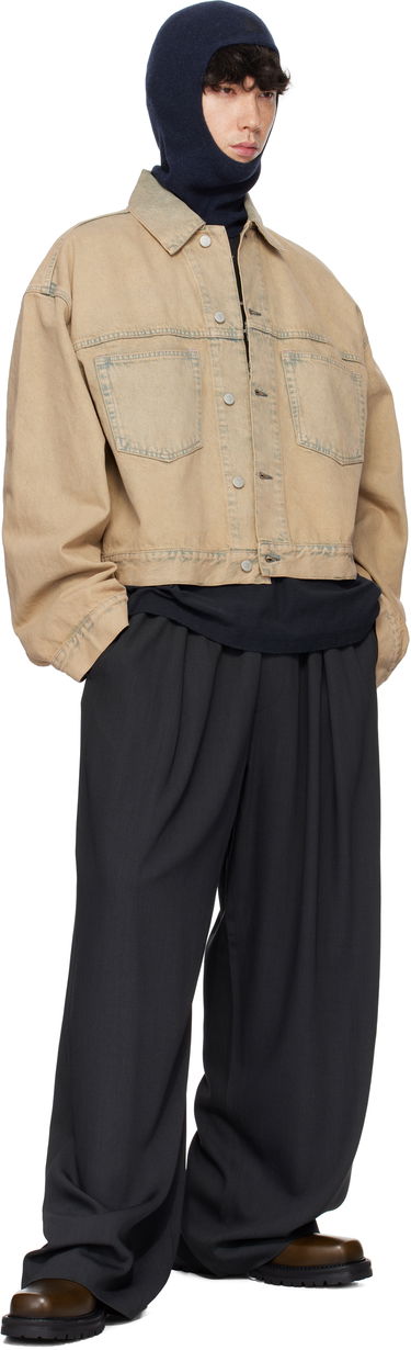 Nohavice Acne Studios Acne Studios Logo Tape Wide-Leg Trousers Čierna | BK0668-, 3