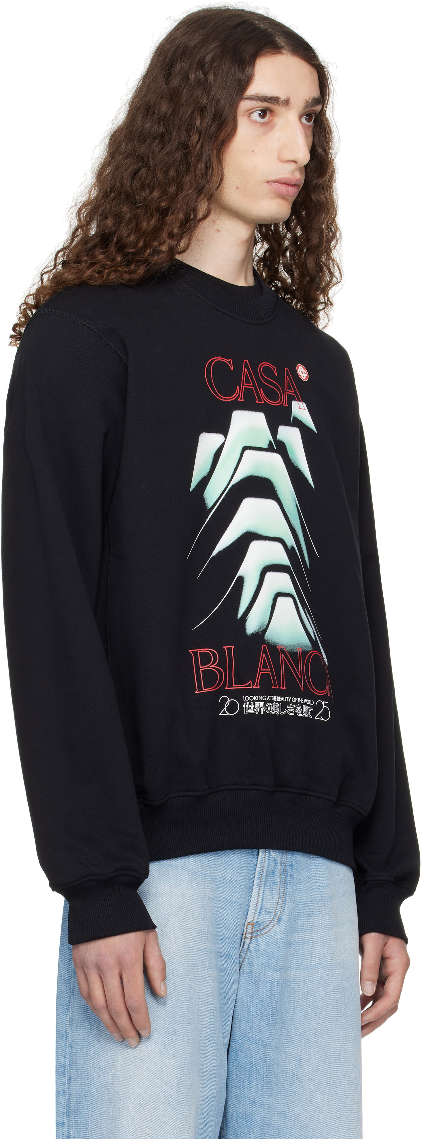Mikina Casablanca Casablanca Frosty Mountain Graphic Sweatshirt Čierna | MPF25-JTP-293-05, 1
