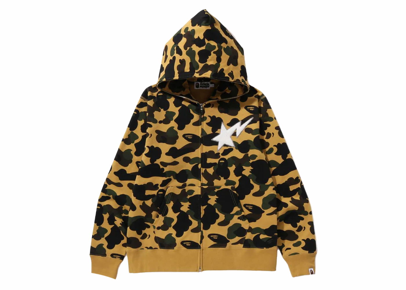 Mikina BAPE BAPE 1st Camo Full Zip Hoodie Yellow Žltá | 1J80-115-001, 0
