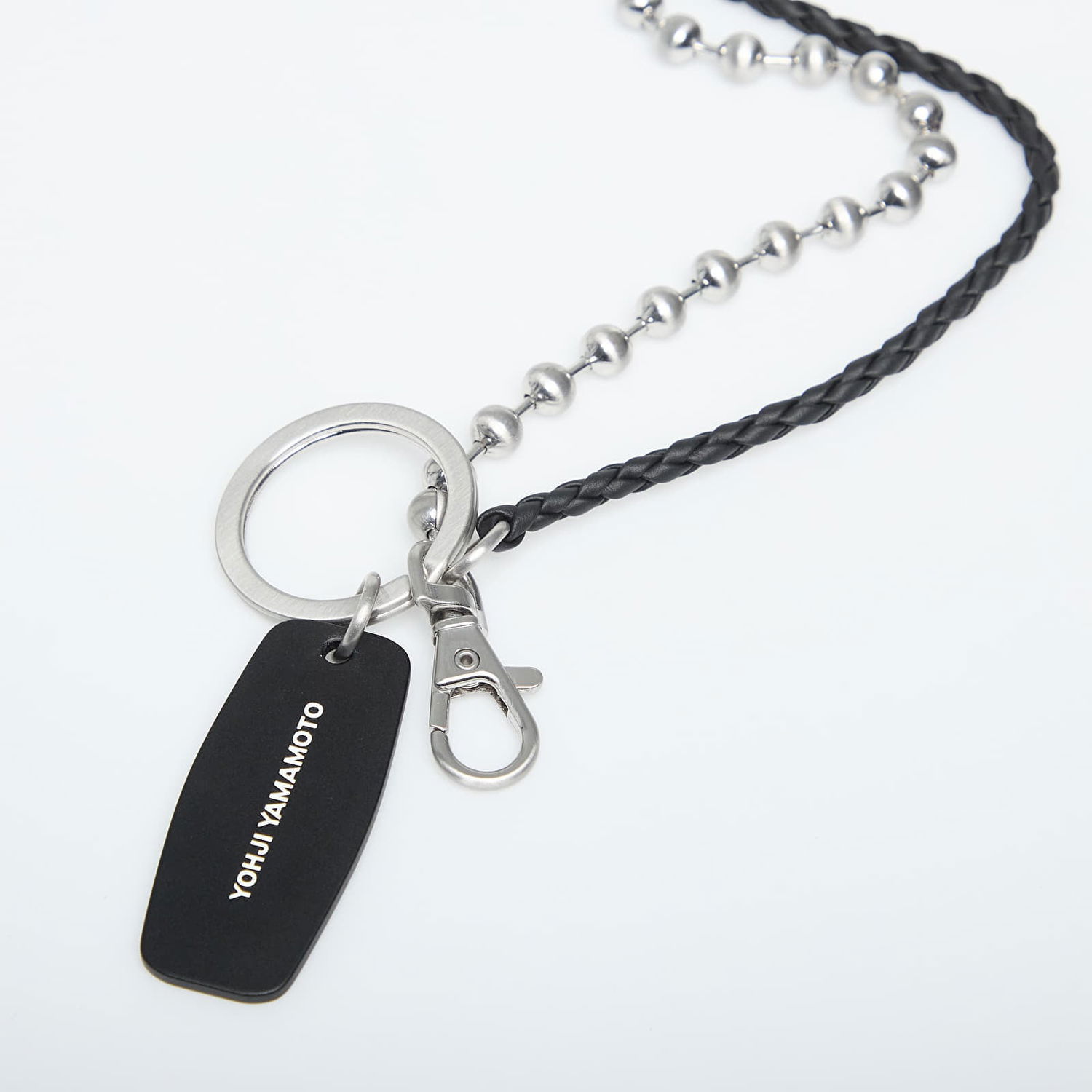 Kľúčenka Y-3 Yohji Yamamoto Braided and Ball Chain Keychain Metalická | KF6454, 1