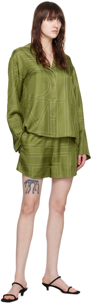 Šortky TOTEME TOTEME Monogram Shorts Zelené | 241-WRB1141-FB0089, 3