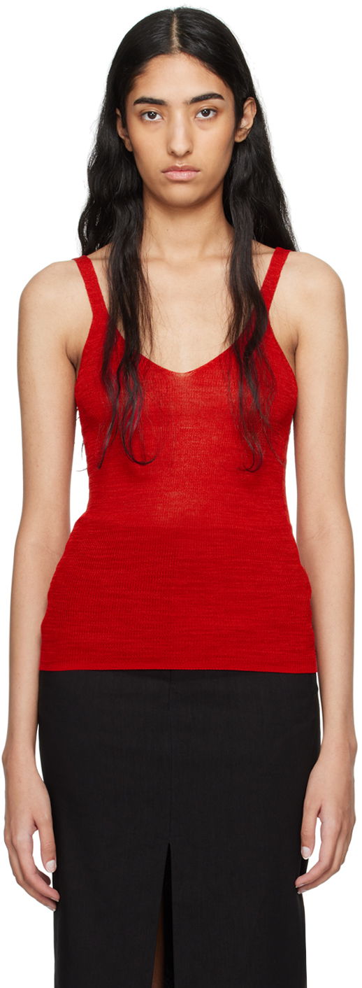 Tielko ISABEL MARANT Ribbed Knit Tank Top Červená | PU0501FA-B3L04I, 0