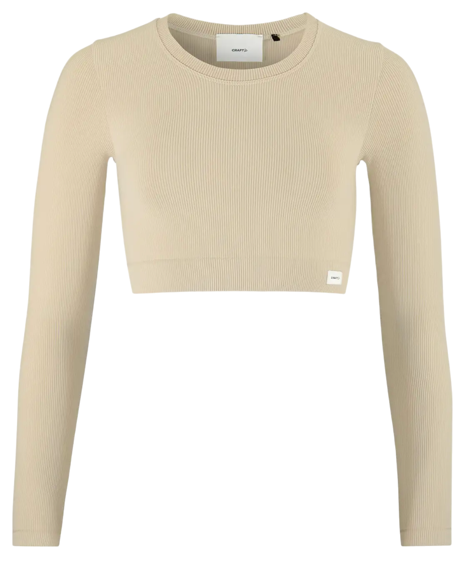 Crop Top Craft Craft Collective Rib Cropped Long Sleeve T-Shirt Béžová | 1916014-608000, 1