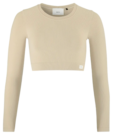 Crop Top Craft Craft Collective Rib Cropped Long Sleeve T-Shirt Béžová | 1916014-608000, 1