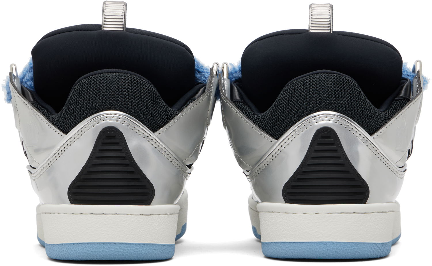 Tenisky a topánky LANVIN Silver & Blue Curb Metallic Leather Metalická | FU-SKDK12-META-H25, 1