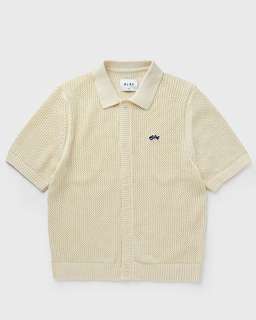 Polo tričko ØLÅF Knit Polo Shirt Béžová | M210701-LIGHTBUTTERMILK, 0
