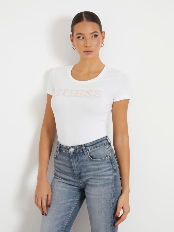 Tričko GUESS Front Logo Stretch Biela | W4RI45J1314, 0