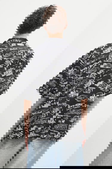 Košeľa Carhartt WIP Short Sleeve State Souvenir Relaxed Shirt Čierna | I034550.2ULXX, 2