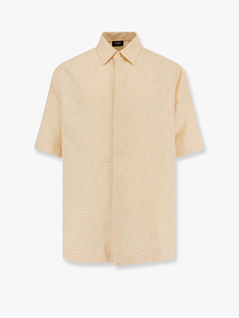Košeľa FENDI Fendi Short Sleeve Button-Down Shirt Béžová | FS1317AU6YF0PKL