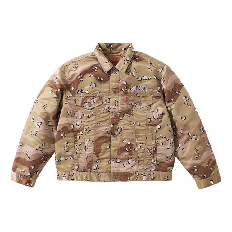 Bomber bunda Supreme Supreme x Levi's FW19 Nylon Trucker Jacket Béžová | SUP-FW19-839