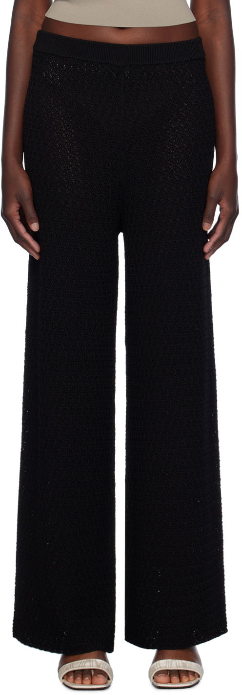 Nohavice TOTEME Wide-Leg Knit Trousers Čierna | 243-WRB0207-YA0040, 0