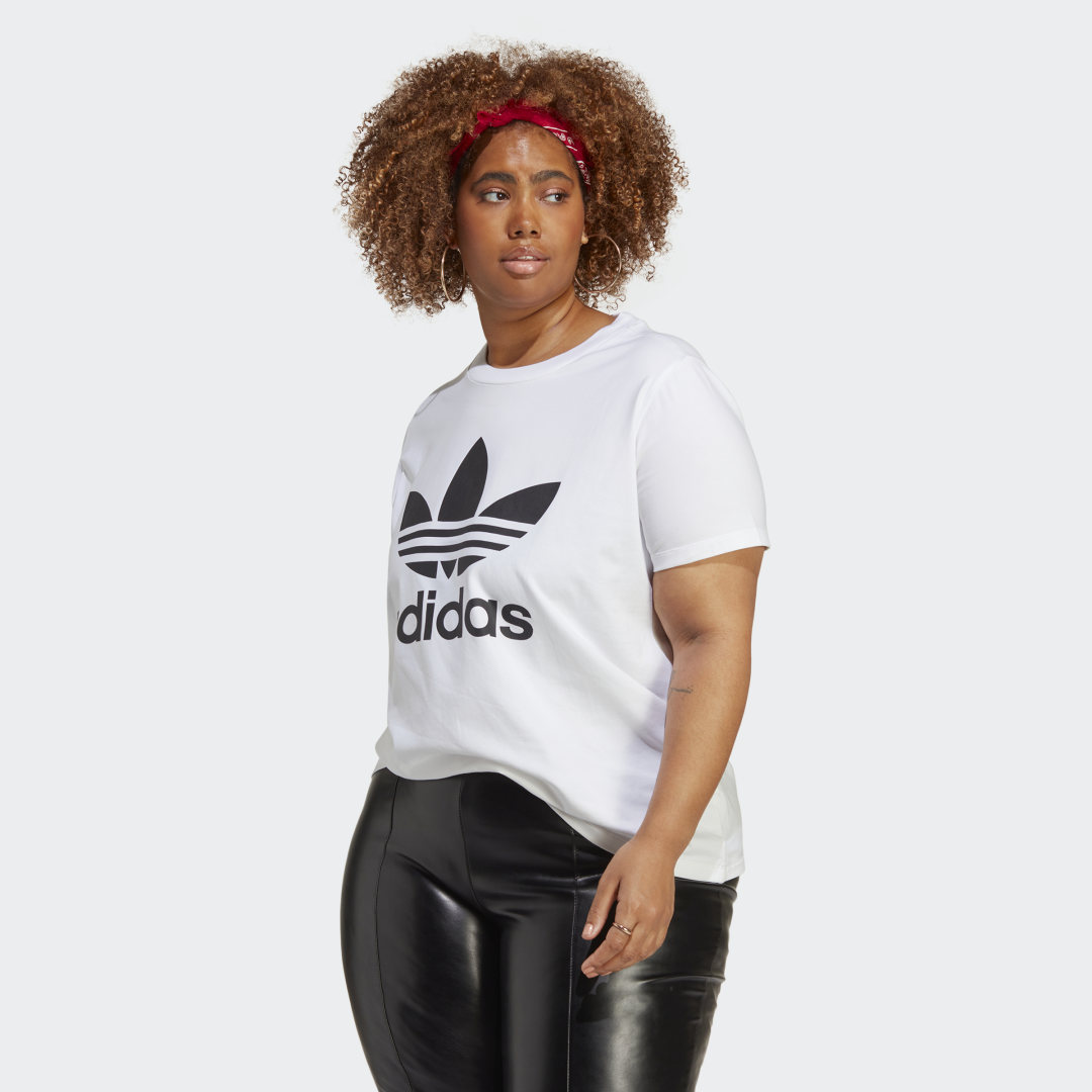 Tričko adidas Originals Adicolor Classics Trefoil Tee (plus size) Biela | HY8346, 0