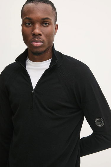 Sveter C.P. Company Lightweight Half-Zip Merino Wool Sweater Čierna | 17CMKN193A005528A, 3