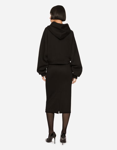 Sukňa Dolce & Gabbana Milano Rib Midi Pencil Skirt Čierna | F4B6UTFUGPNN0000, 2