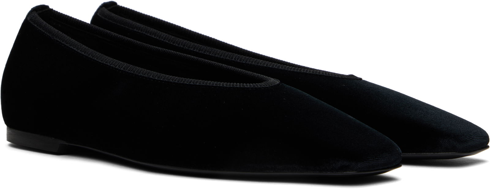 TOTEME Minimalist Velvet Ballerina Flats
