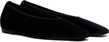 Tenisky a topánky TOTEME TOTEME Minimalist Velvet Ballerina Flats Čierna | 251-WAS0218-FB0361, 3