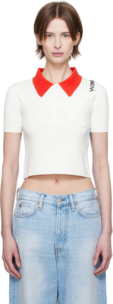 Polo tričko Marni Marni Technical Viscose Cropped Polo Biela | POMD0042EQ UFV124, 0