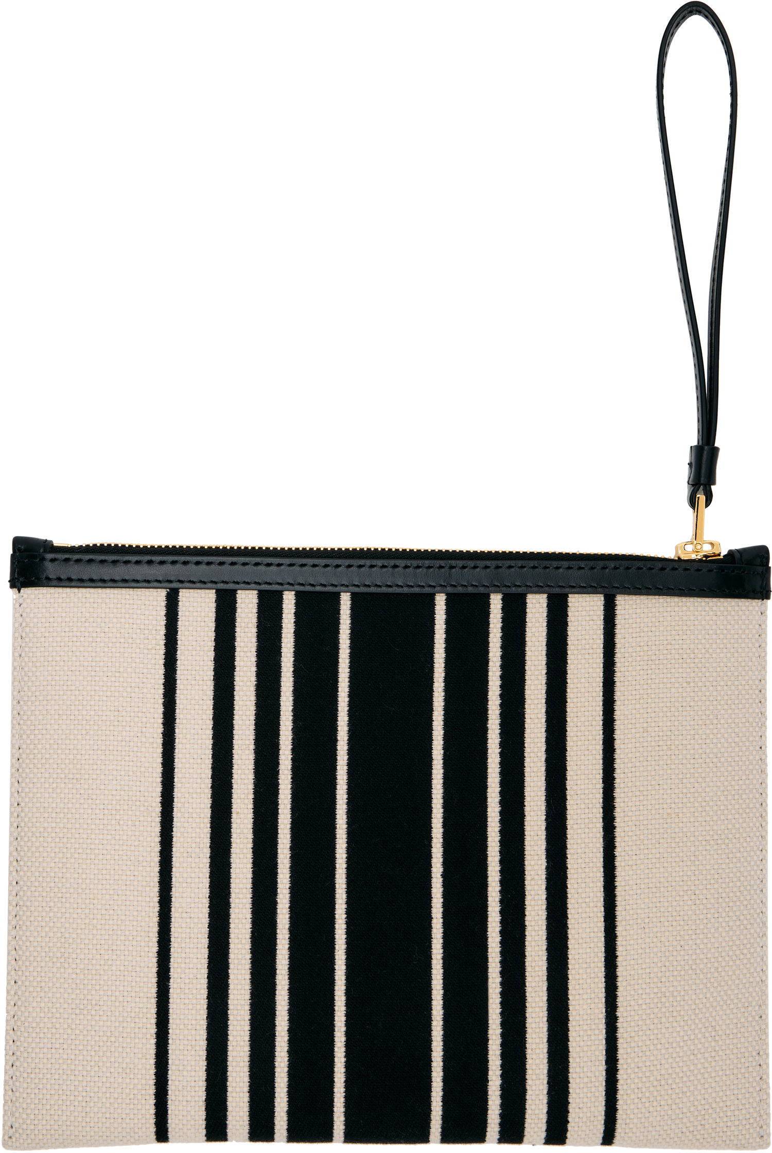 Peňaženka Tom Ford TOM FORD Striped Canvas Wristlet Pouch Béžová | S0522-TCN056G, 1