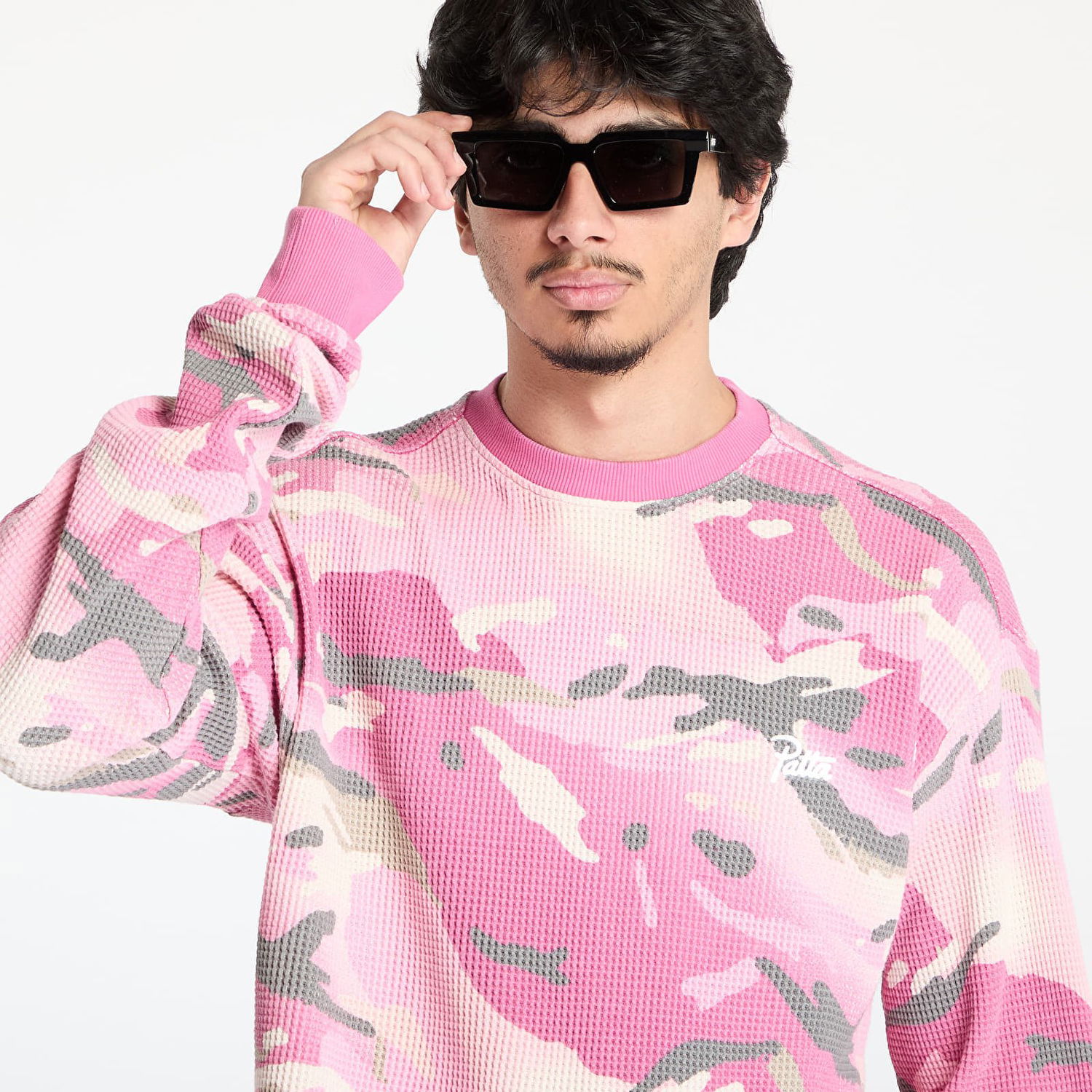Tričko Patta Patta Cactus Flower Camo Waffle Longsleeve T-Shirt Ružová | POC-SS25-8010-299-0002-182, 1