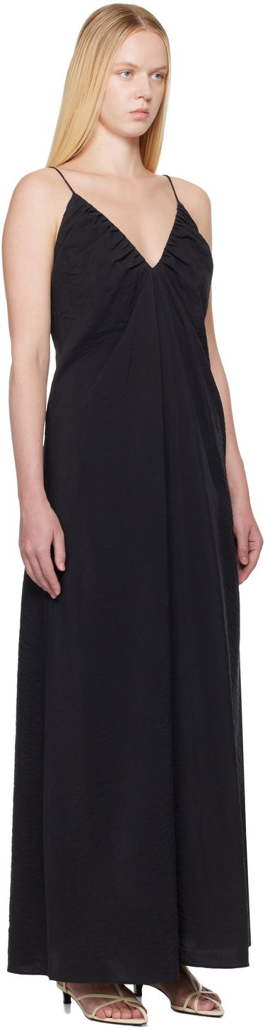 Šaty Róhe Róhe Hammered Silk V-Neck Strap Maxi Dress Čierna | 615-33-400, 1