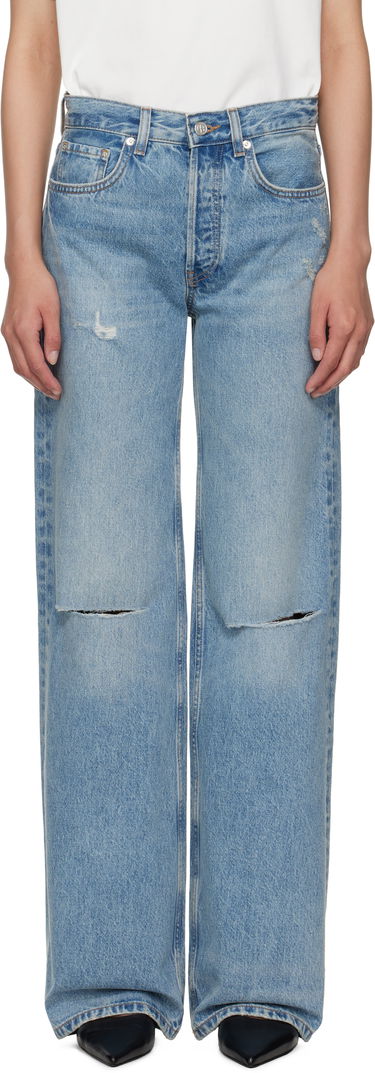 Džínsy Anine Bing Anine Bing Hugh Distressed Wide Leg Jeans Modrá | A-06-10852-WHD51, 0