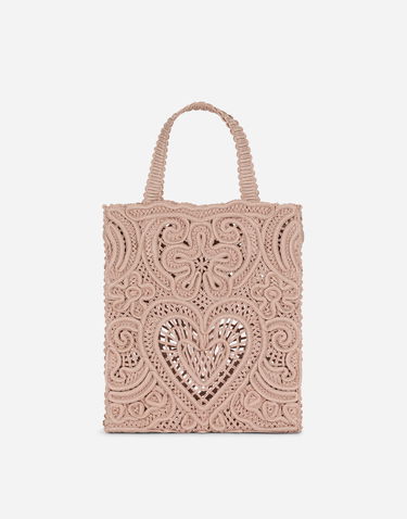 Tote bag Dolce & Gabbana Dolce & Gabbana Small Cordonetto Lace Tote Bag Ružová | BB6926AW71780098, 2