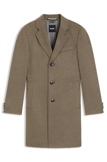 Kabáty BOSS Slim-Fit Wool and Cashmere Coat Hnedá | 50549187