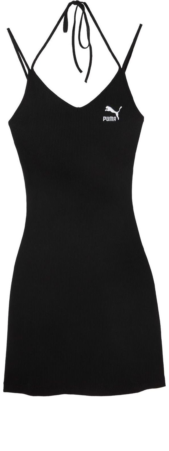 Šaty Puma Ribbed Halter Neck Logo Dress Čierna | 630530-01, 0