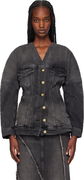 Fitted Denim Button Up Jacket