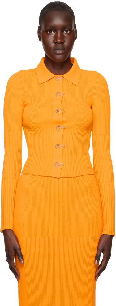 Sveter Dion Lee Gradient Rib Long Sleeve Cardigan Oranžová | A7663R23, 0