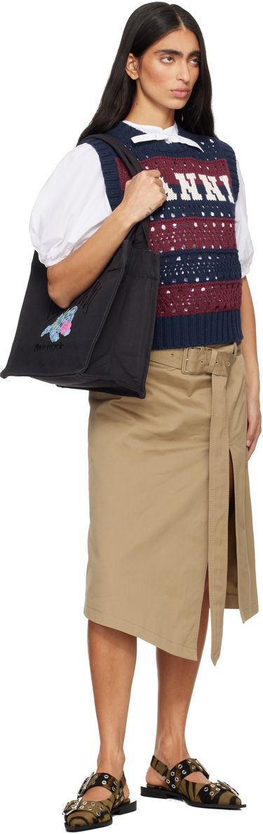 Tote bag GANNI Puppy Graphic 'Please Recycle' Large Tote Čierna | A7158, 3